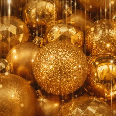 Sparkling Gold Ornaments Celebration Background