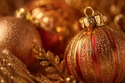 Festive Gold Glitter Ornament Background