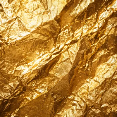 Luxurious Crinkled Gold Foil Texture Background