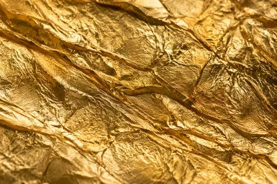 Crinkled Gold Foil Luxury Background Texture