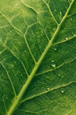 Fresh Green Leaf Veins Macro Background