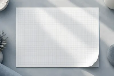 Minimal Graph Paper Flat Lay Background