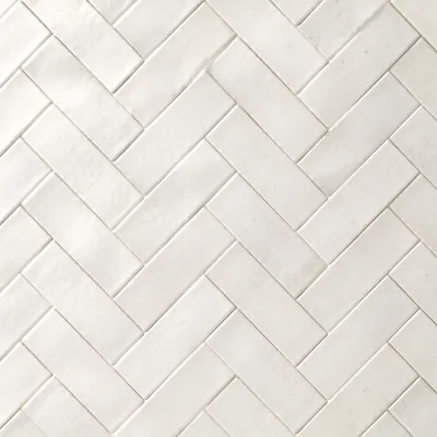 Clean White Herringbone Tile Background