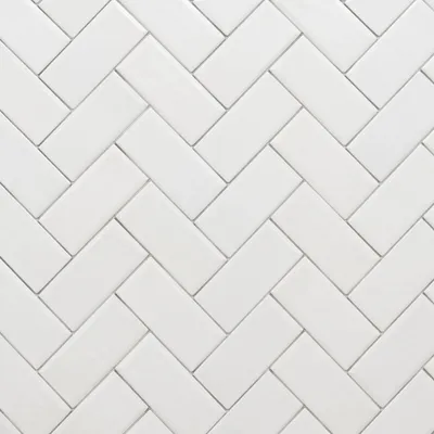 Clean White Herringbone Tile Background