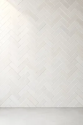 Clean White Herringbone Tile Background