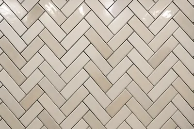 Modern White Herringbone Tile Background