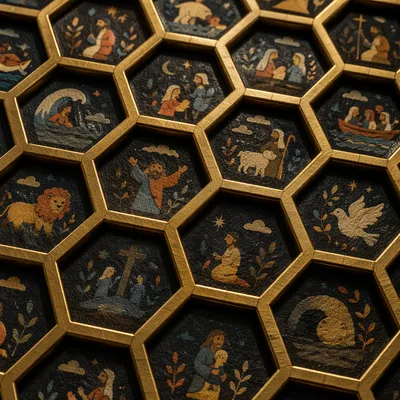 Gold Metallic Honeycomb Hexagon Background