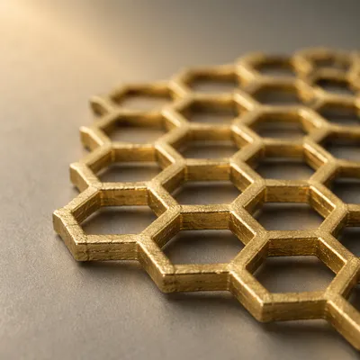 Gold Hexagonal Honeycomb Metallic Texture