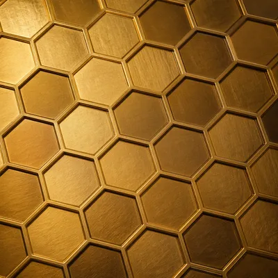 Elegant Gold Honeycomb Hexagonal Metal Background