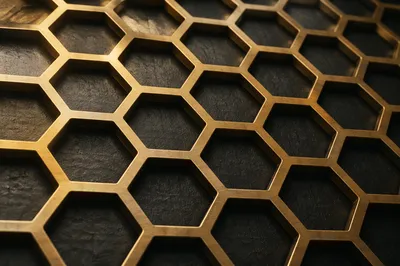 Gold Hexagonal Honeycomb Texture Background