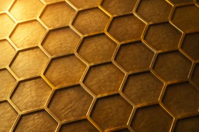 Elegant Gold Honeycomb Hexagonal Texture Background
