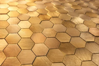 Brushed Gold Honeycomb Hexagonal Background