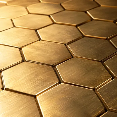 Luxurious Brushed Gold Honeycomb Background