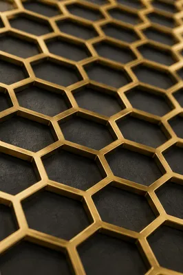 Brushed Gold Honeycomb Hexagonal Texture