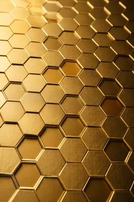 Elegant Brushed Gold Hexagonal Honeycomb Background