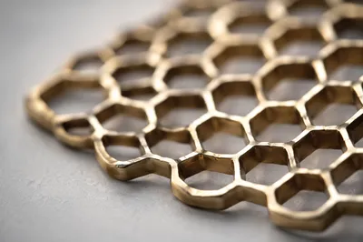 Golden Hexagonal Honeycomb Macro Texture