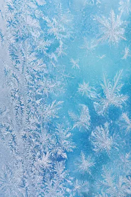Winter Ice Crystal Frost Glass Background