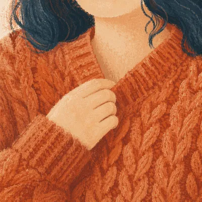 Cozy Rust Cable Knit Sweater Texture