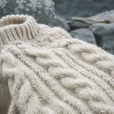 Cozy Cream Cable Knit Sweater Texture