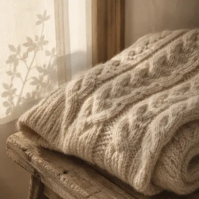 Cozy Cable Knit Sweater Texture Background