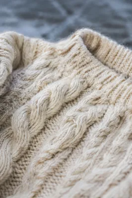Cozy Cream Cable Knit Sweater Texture