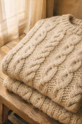 Cozy Cable Knit Sweater Texture Background