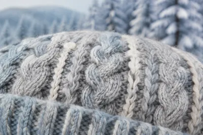 Cozy Gray Cable Knit Winter Texture