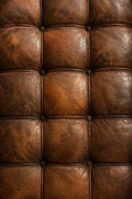 Aged Brown Leather Tufted Texture Background