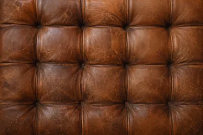 Aged Brown Leather Tufted Texture Background