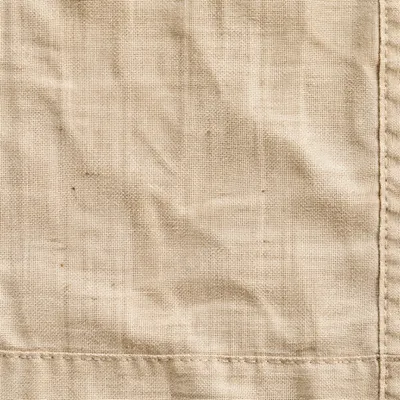 Neutral Beige Wrinkled Linen Fabric Texture