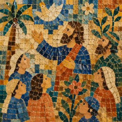 Colorful Handcrafted Mosaic Tile Pattern Background