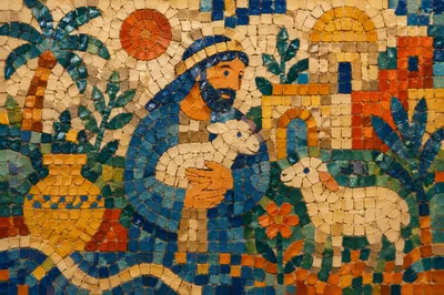 Colorful Handcrafted Mosaic Tile Background Texture