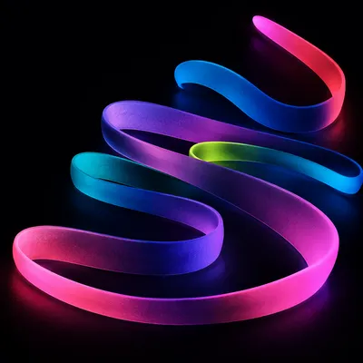 Vibrant Neon Ribbon Gradient Background