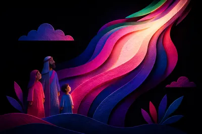 Neon Ribbon Gradient on Dark Background
