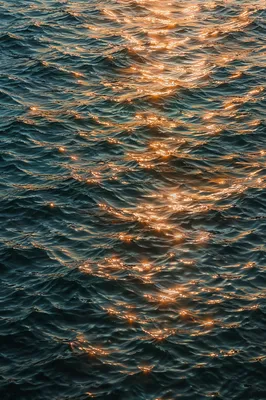 Turquoise Ocean Ripples with Golden Sunlight