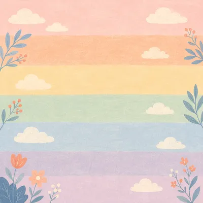 Pastel Rainbow Stripes Clean Background
