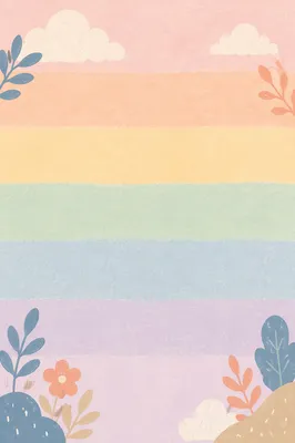 Pastel Rainbow Stripes Clean Paper Background