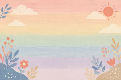 Pastel Rainbow Stripes Clean Background