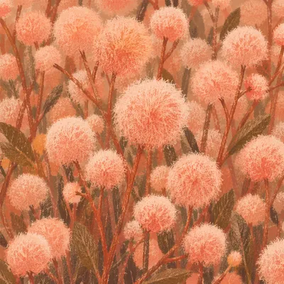Peach Fuzz Botanical Velvet Texture Background