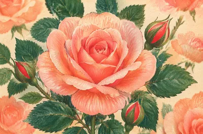 Soft Peach Rose Velvet Macro Background