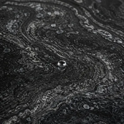 Polished Dark Granite with Water Bead