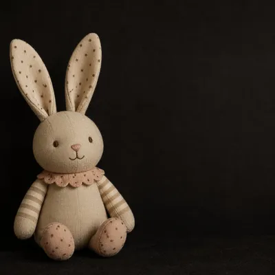 Pastel Polka Dot Plush Bunny Background