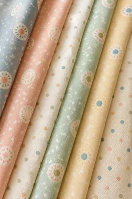 Pastel Polka Dot Fabric Folds Background