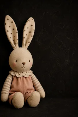 Pastel Polka Dot Plush Bunny Background
