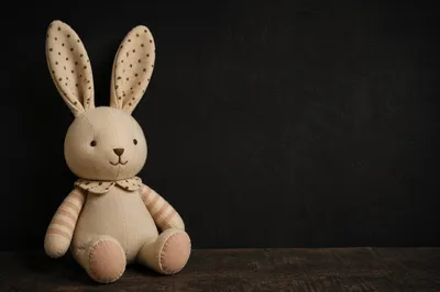 Pastel Polka Dot Plush Bunny Background