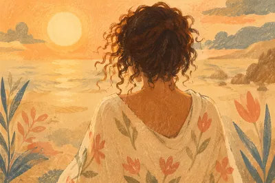 Golden Sand Texture on Sunlit Shoulder