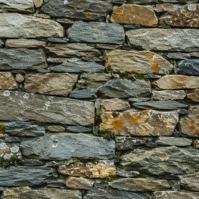 Rustic Gray Dry Stacked Stone Wall Texture