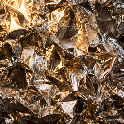 Crumpled Silver Foil Metallic Texture Background