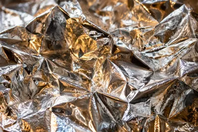 Crumpled Silver Tin Foil Metallic Texture