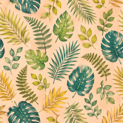 Seamless Tropical Monstera Leaf Pattern